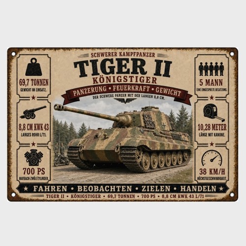 Blechschild schwerer panzer - blechschild,