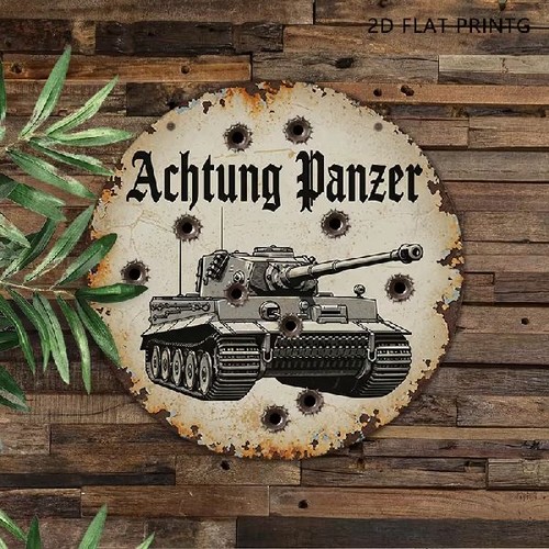Blechschild rund achtung - blechschild,