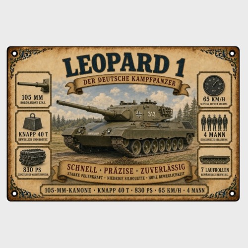 Blechschild deutscher panzer - blechschild,