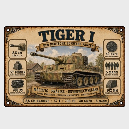Blechschild deutscher schwerer - blechschild,